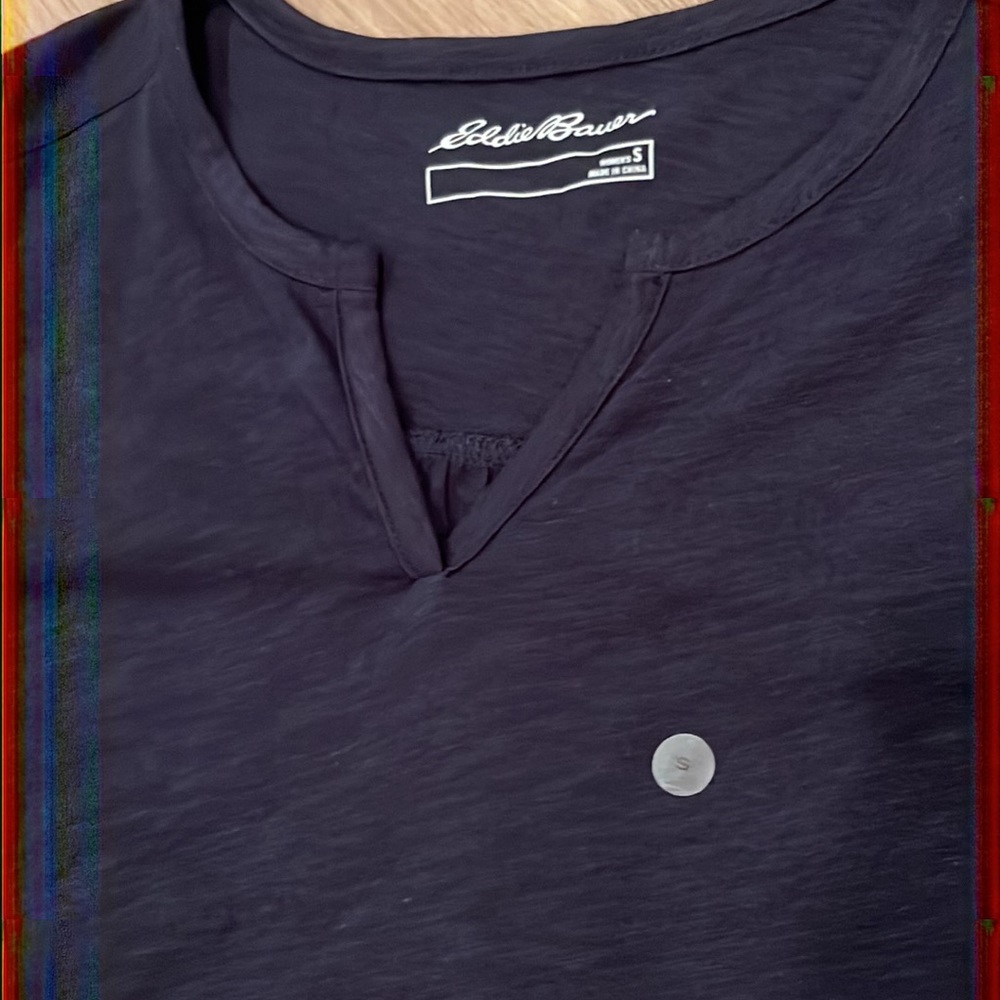 NWT Eddie Bauer Size Small Semi-Sheer Navy Wide Strap Tank Athletic Sporty - Picture 13 of 15
